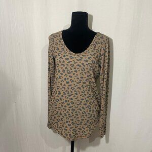 Abercrombie & Fitch Tan Animal Print Fitted Long Sleeve